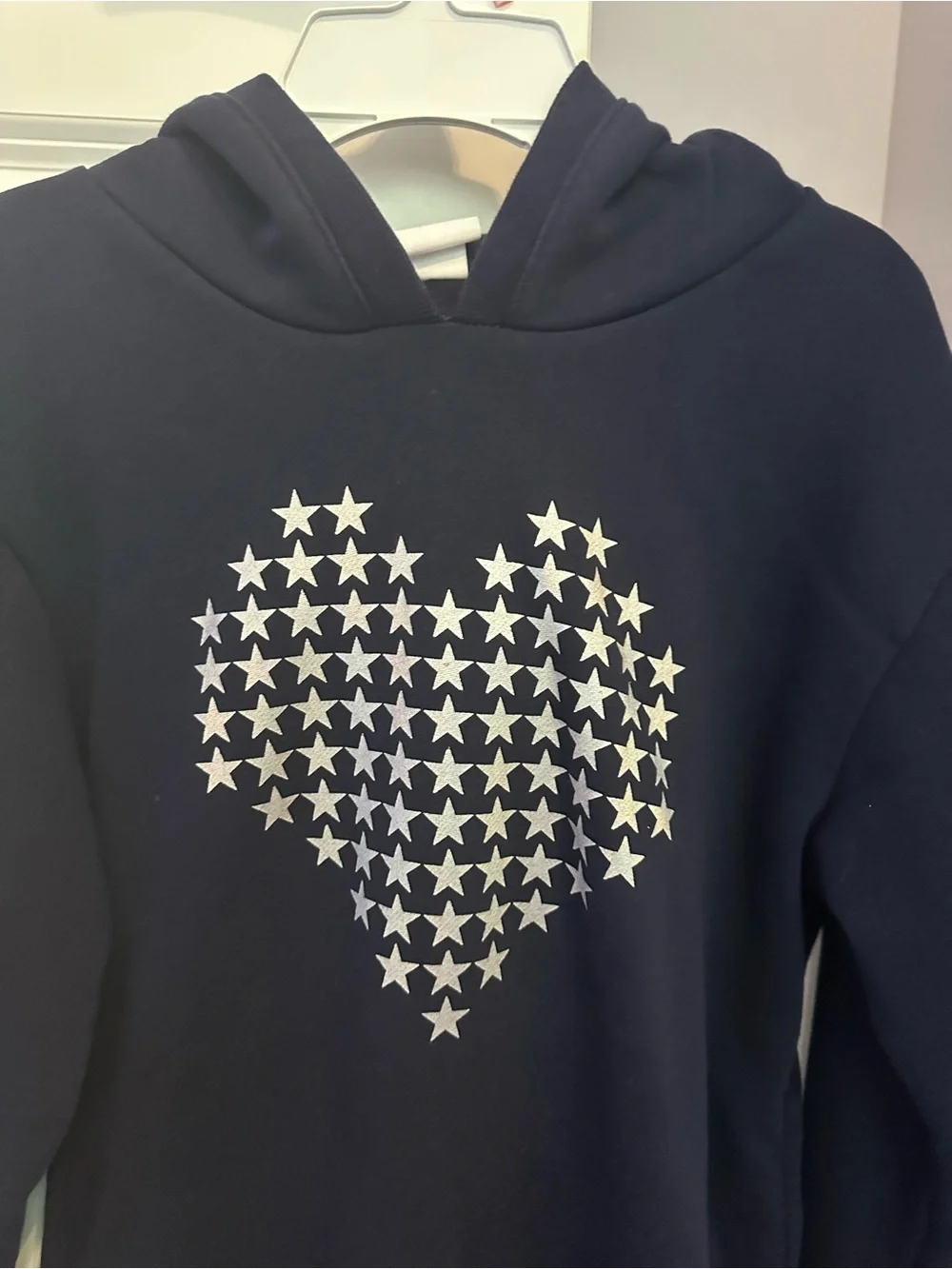 GAP Navy Hoodie Dress with White Star Heart